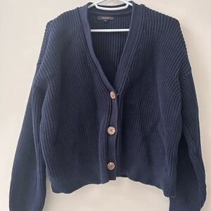 Quince cotton fisherman boxy cropped cardigan